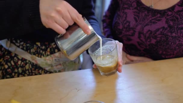Barista make cappuccino - Filmati, video