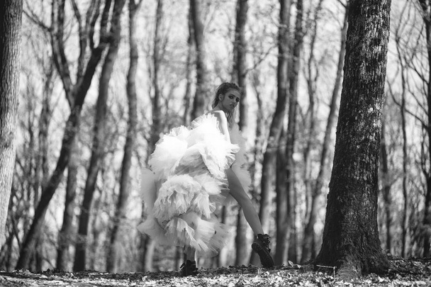 Pretty glamour woman in forest - Fotografie, Obrázek