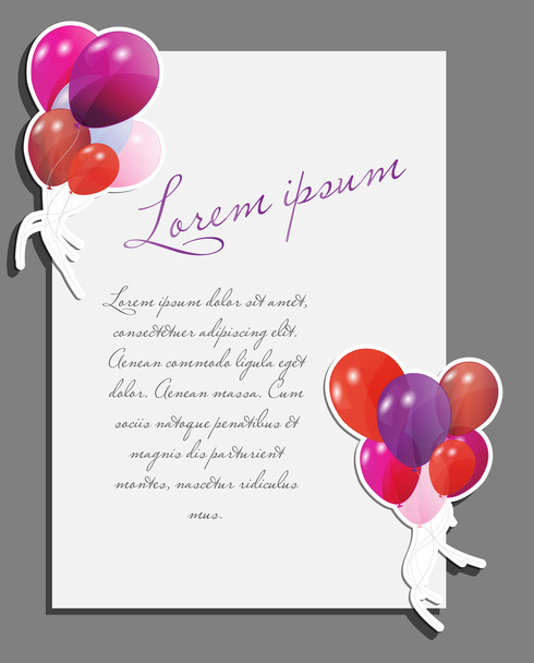 Celebrando página em branco com balões ilustração vetorial
 - Vetor, Imagem