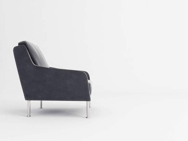 Black armchair / for interior and furniture presentations - Zdjęcie, obraz