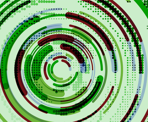 Ronde lijnen, cirkels, geometrische abstracte achtergrond - Vector, afbeelding