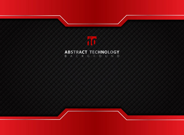 Template red and black contrast abstract technology background. Vector illustration - Vector, Image