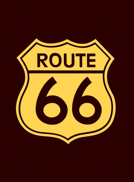 Travel USA teken van Route 66 label. Amerikaans pictogram. - Foto, afbeelding