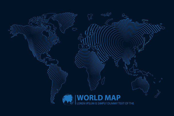 Conceito de Globalização de Mapa Mundial Digital Moderno. Ilustração vetorial
 - Vetor, Imagem