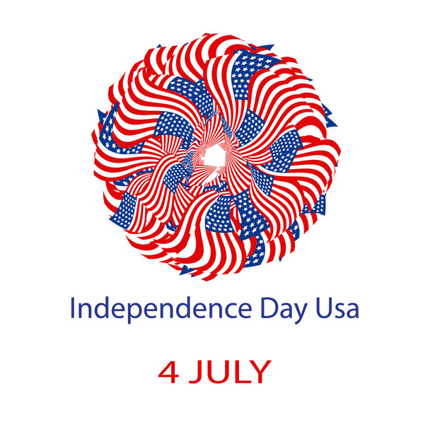 День независимости Соединенных Штатов Америки. Мандала с флага США. Векторная иллюстрация на изолированном фоне
. - Вектор,изображение
