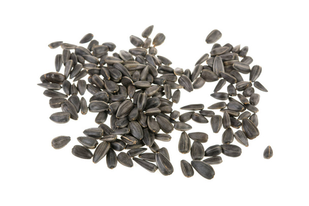 fried sunflower seeds on white background - Photo, Image