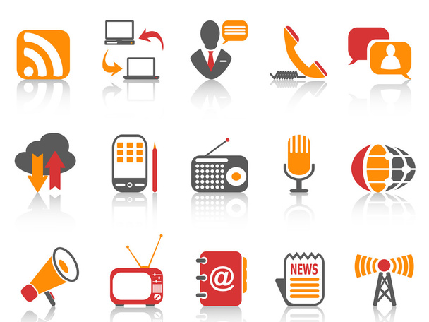 simple color Communication icons set - Vector, Image