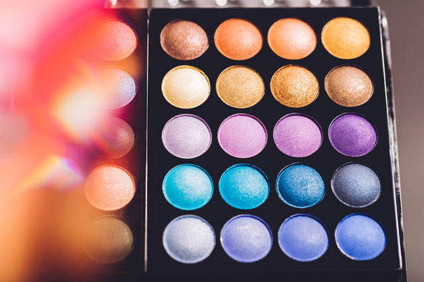 Eyeshadow palette with colorful eyeshadows. - Photo, Image