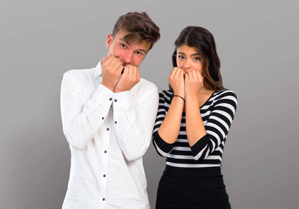 Young couple is a little bit nervous and scared - Photo, Image