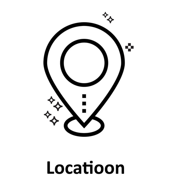Map Pin Line Editable Vector Icon  - Vector, Image