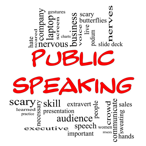 Nyilvános beszéd szó felhő fogalmát a piros paprika - Fotó, kép