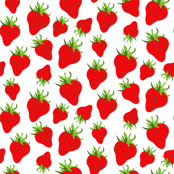 RED STRAWBERRY SEASON FRUIT TEXTURE. ABSTRACT SEAMLESS VECTOR PATTERN.  - Vector, imagen