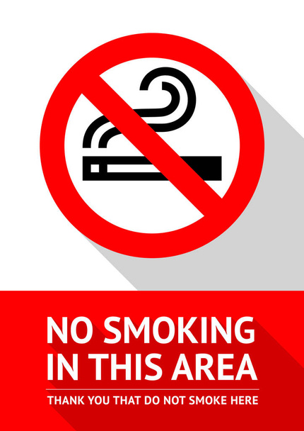 No fumar área nuevo cartel, ilustración vectorial para imprimir
 - Vector, Imagen