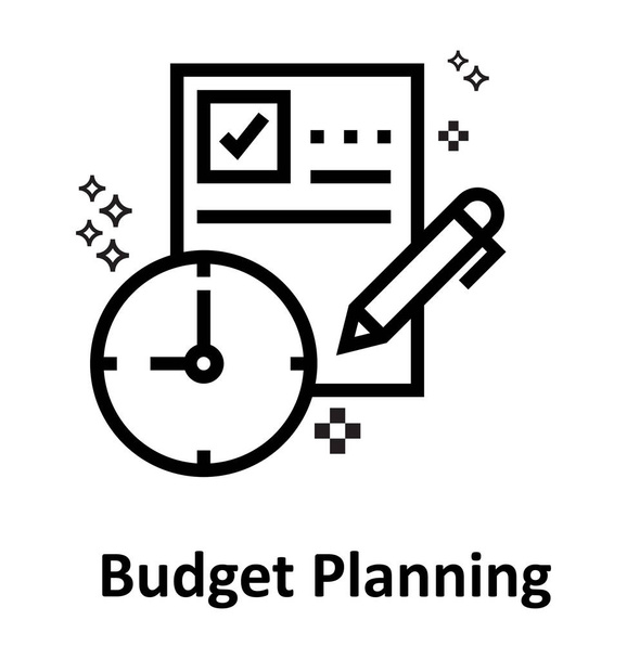 Budgettaire Planning lijn bewerkbare Vector Icon  - Vector, afbeelding