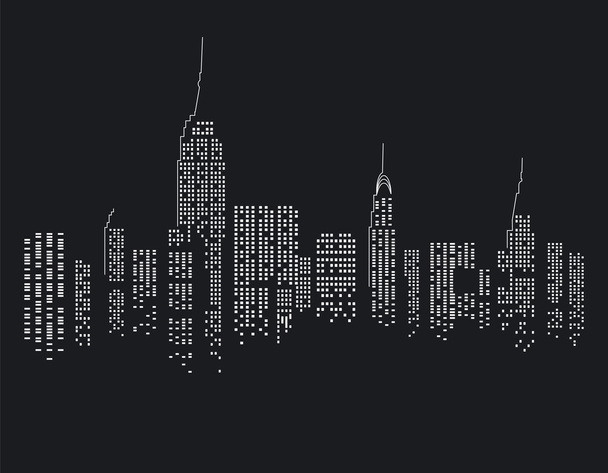 New York at Night - Vector, Image