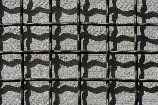 full frame image of metal cage covered wall background  - Fotó, kép