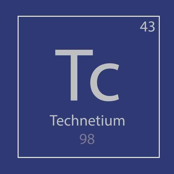 Ilustración de iconos vectoriales de elementos químicos de tecnecio Tc
 - Vector, Imagen