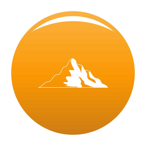 Snow mountain icon vector orange - Vector, afbeelding