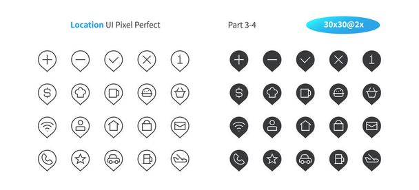 Location UI Pixel Perfect Well-crafted Vector Thin Line And Solid Icons 30 2x Grid for Web Graphics and Apps. Simple Minimal Pictogram  - Vector, Image