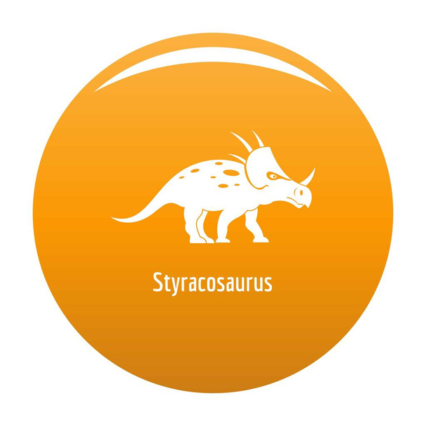 Styracosaurus icon vector orange - Vecteur, image