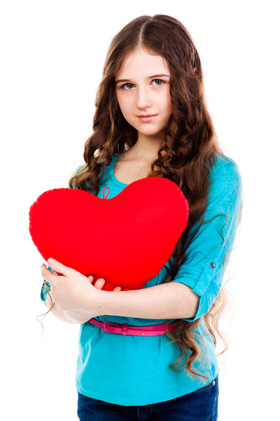 Girl with heart - Фото, зображення