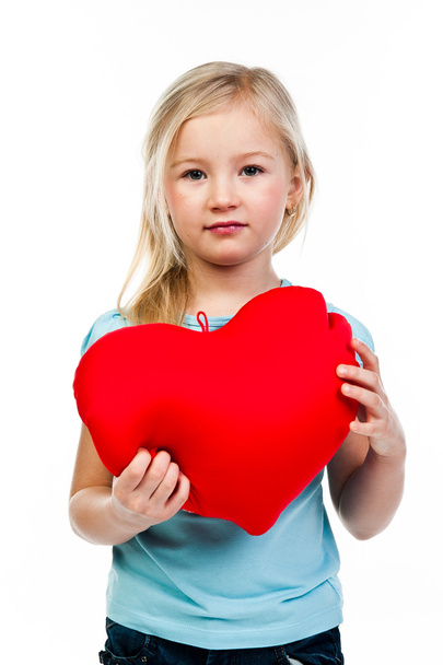 Girl with heart - Фото, изображение