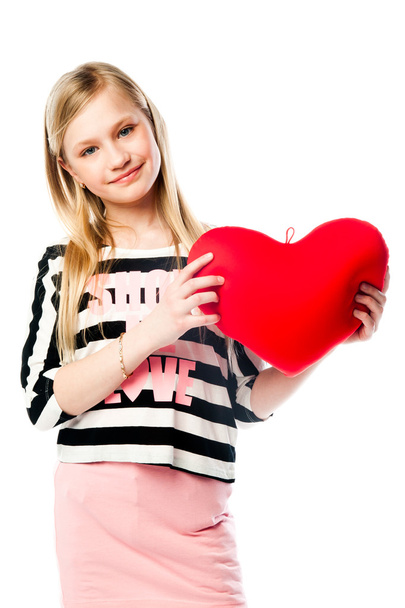 Girl with heart - Фото, изображение