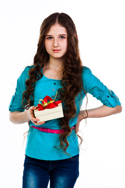 girl with a gift - Foto, afbeelding