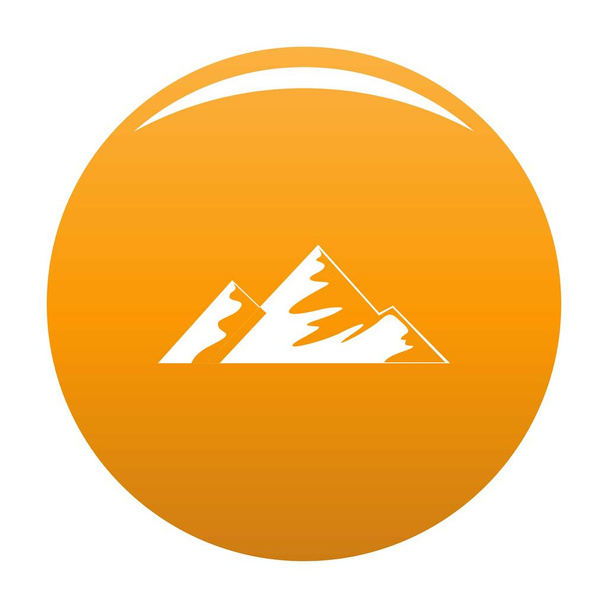 Climb on mountain icon vector orange - Vector, imagen
