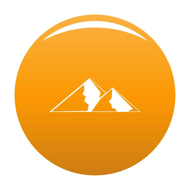 Mountain for extremal icon vector orange - Vector, Image