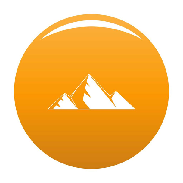 Mountain peak icon vector orange - Vector, imagen