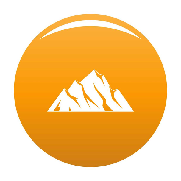 Extreme mountain icon vector orange - Vector, Imagen