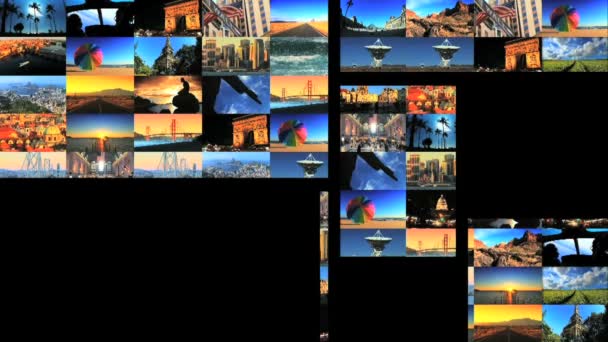 Múltiples paneles móviles de aviones e imágenes de destino de viajes
 - Imágenes, Vídeo