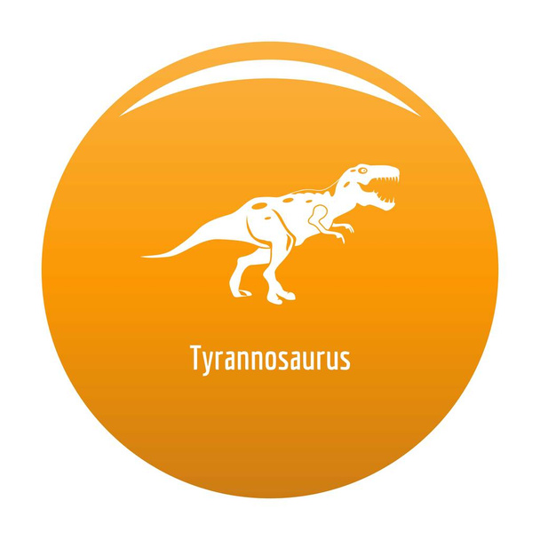 Tyrannosaurus icon vector orange - Vector, Imagen