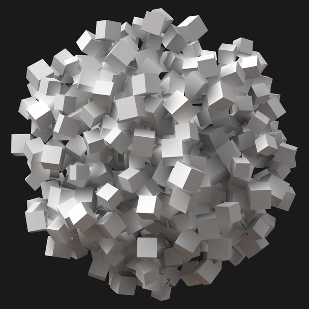 ランダムなキューブによって形成された大きな球 - ベクター画像