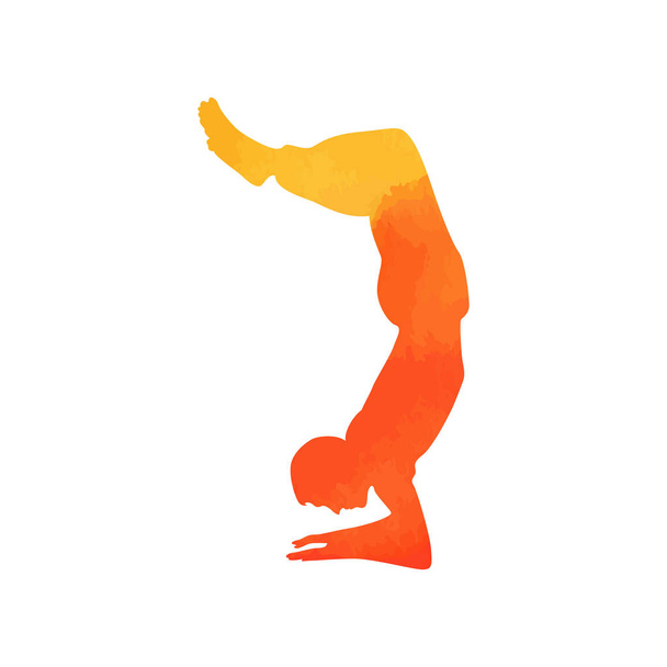 Silueta de yoga hermosa
 - Vector, Imagen