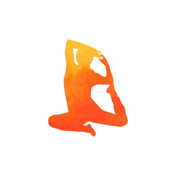 Yoga silhouette beautiful - Vector, Imagen