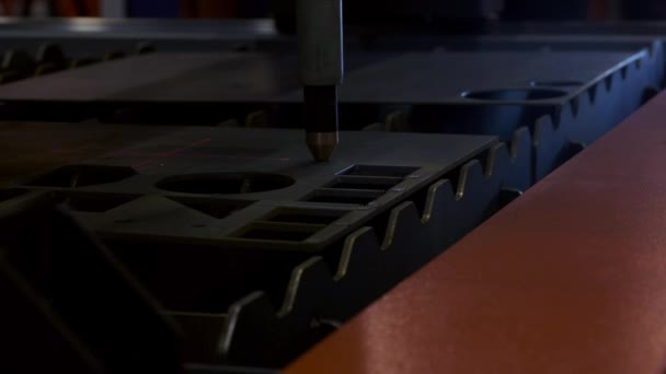 Industrial robotic laser cutter cuts metal parts with great precision - Footage, Video