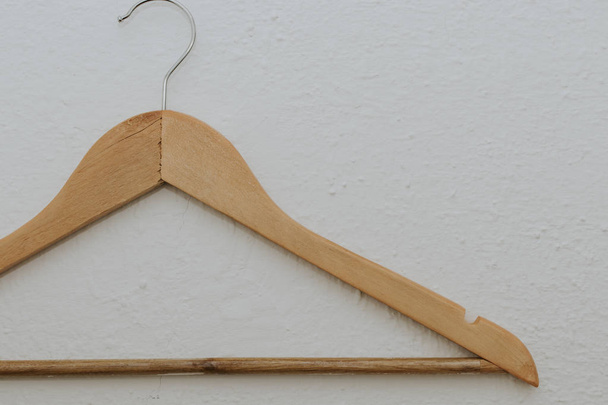 wooden clothes hanger, fashion concept - 写真・画像
