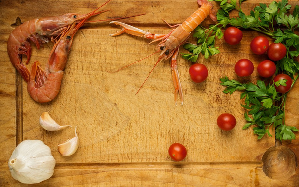 Seafood meal preparation process - Photo, Image