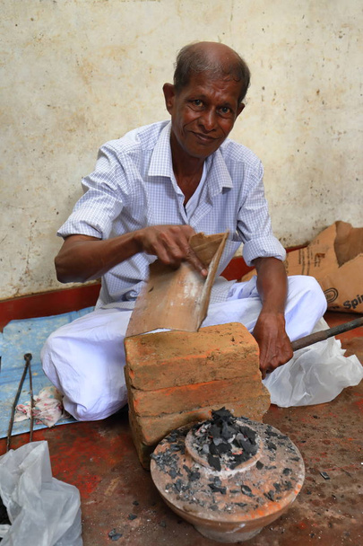 Heat treatment of sapphires in Ratnapura Sri Lanka  - Photo, Image