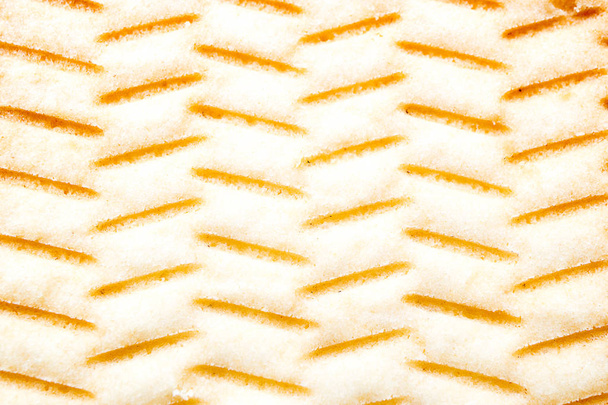 Textur der umgekehrten Seite des Strip-Cookies wie Folien - Foto, Bild