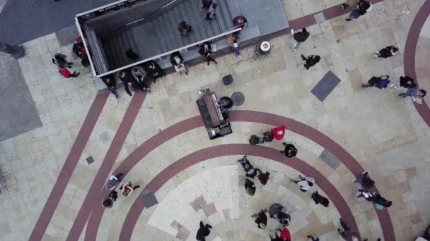 Spain, Valencia aerial shooting, bird-eye view on red roofs, roads and squares - Footage, Video