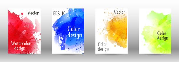 Design cover with a picture of watercolor spray. - ベクター画像