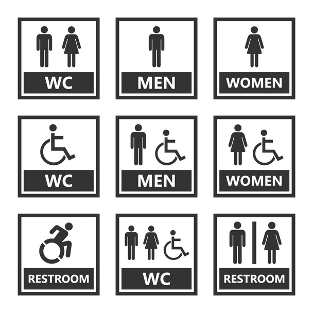 tuvalet işaretleri ve tuvalet simgeler - Vektör, Görsel