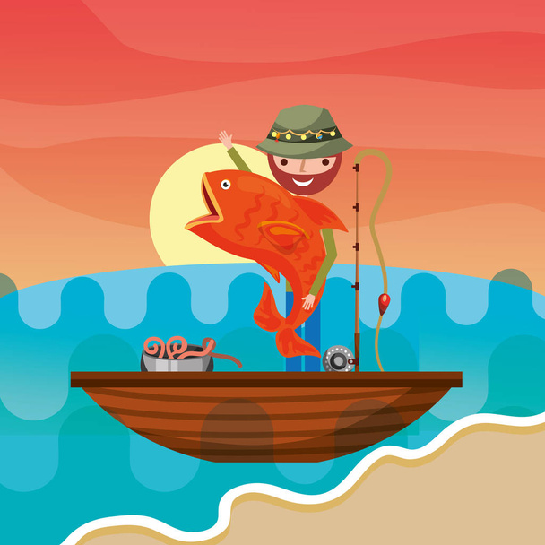 pêche personnes dessin animé
 - Vecteur, image