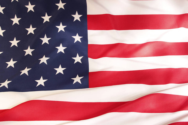 Primer plano de la bandera estadounidense ondulada - Foto, Imagen