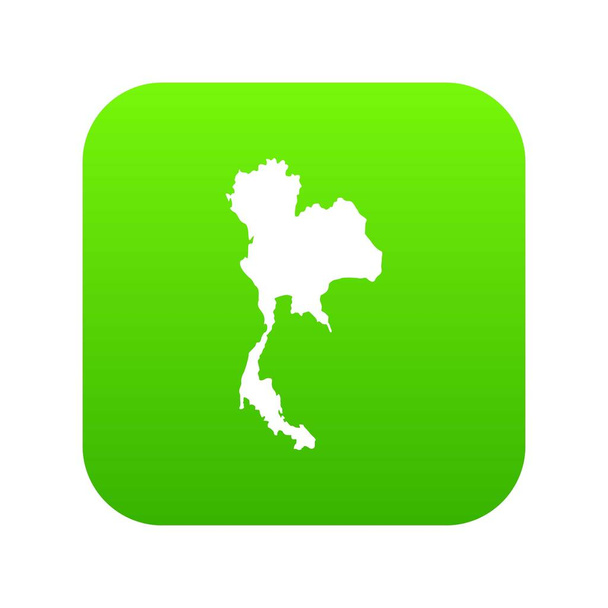 Thailand map icon digital green - Vektor, obrázek