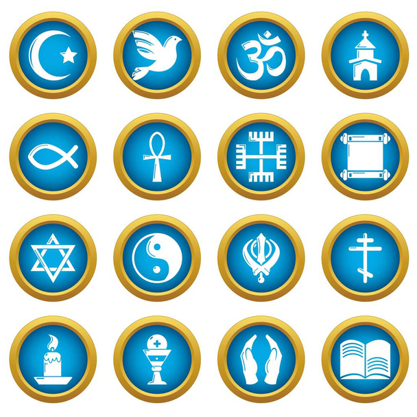 Religion icons set, simple style - Vector, Image