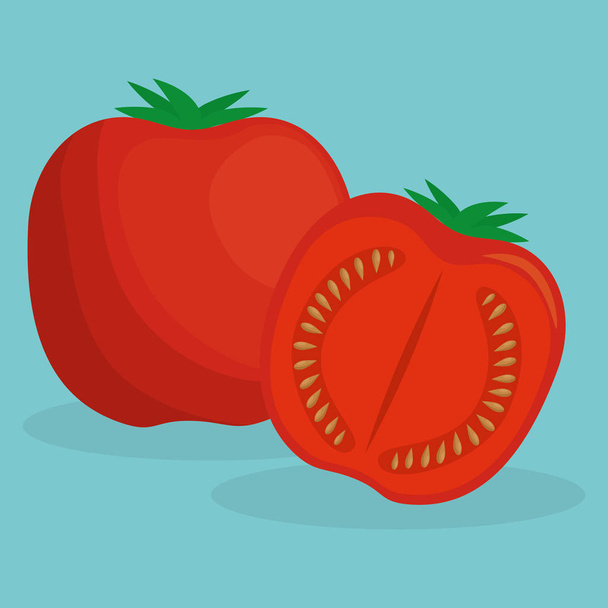 fresh tomato healthy food vector illustration design - Vector, Image